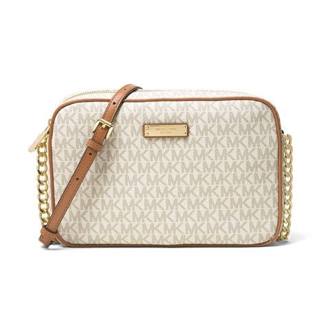 michael michael kors logo jet set east-west crossbody|Michael Kors vanilla jet set.